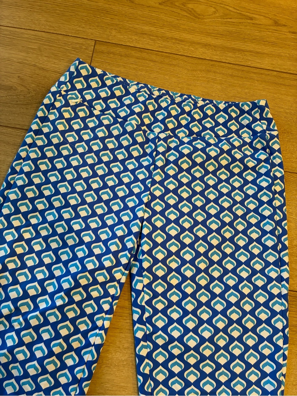 J. McLaughlin Women’s Newport Capri Pull On Printed Catalina Cloth Blue Size S